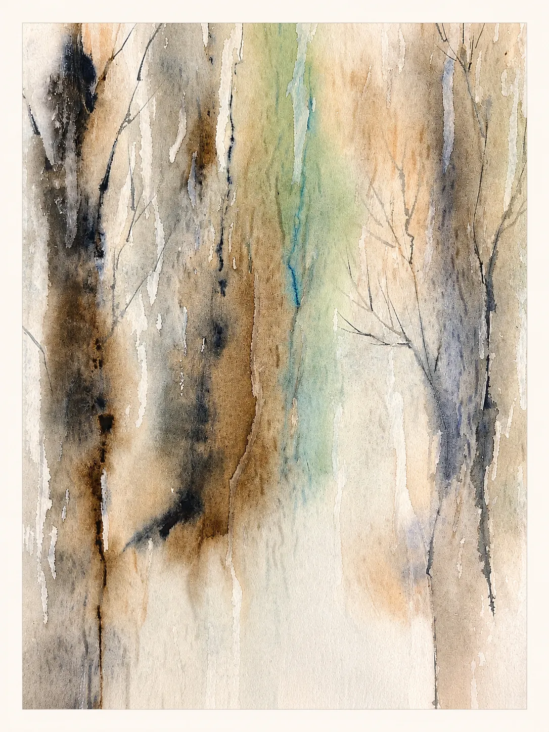 Abstract Forest in Earth Tones