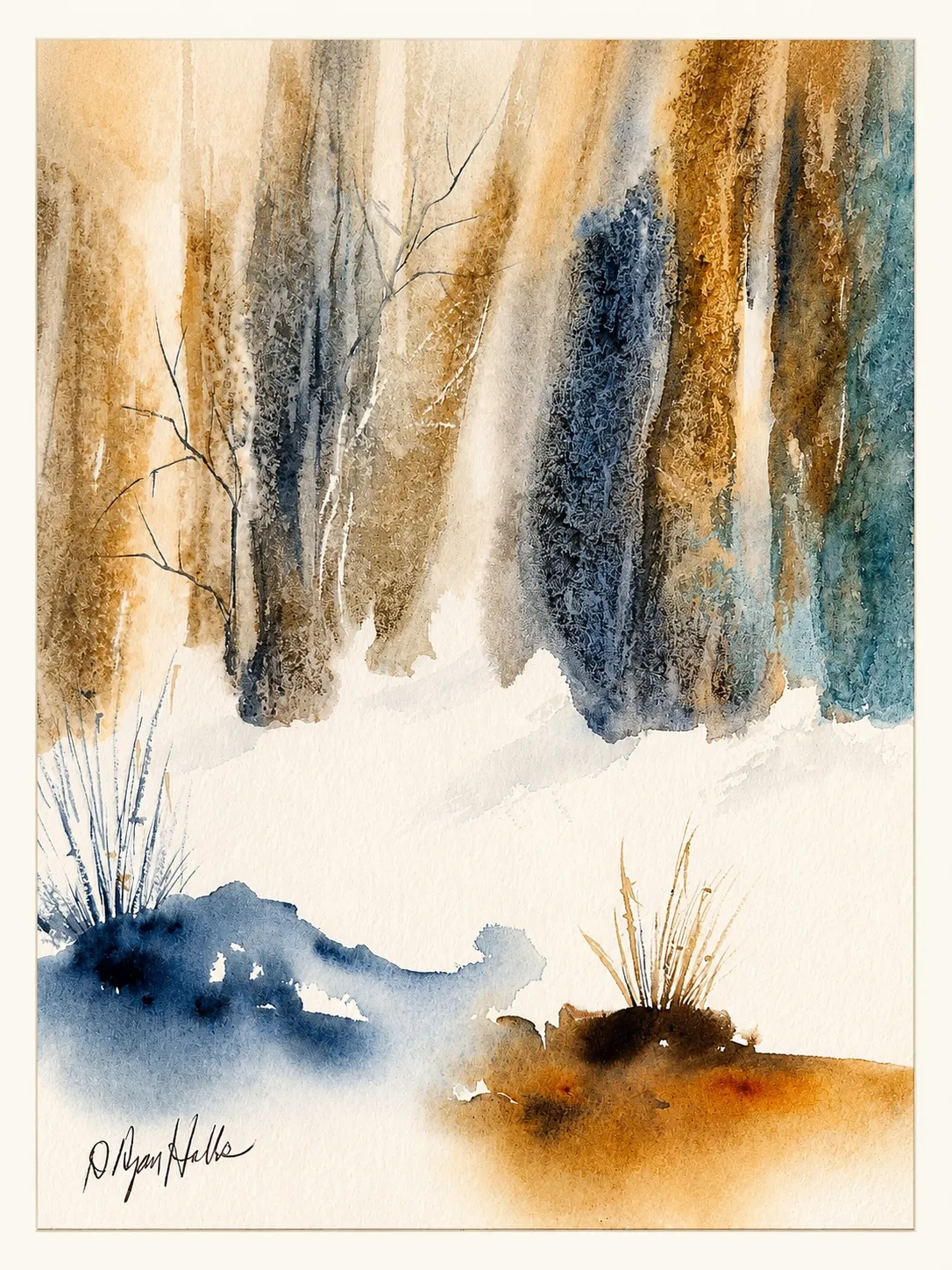 Amber Trunks in Deep Snow