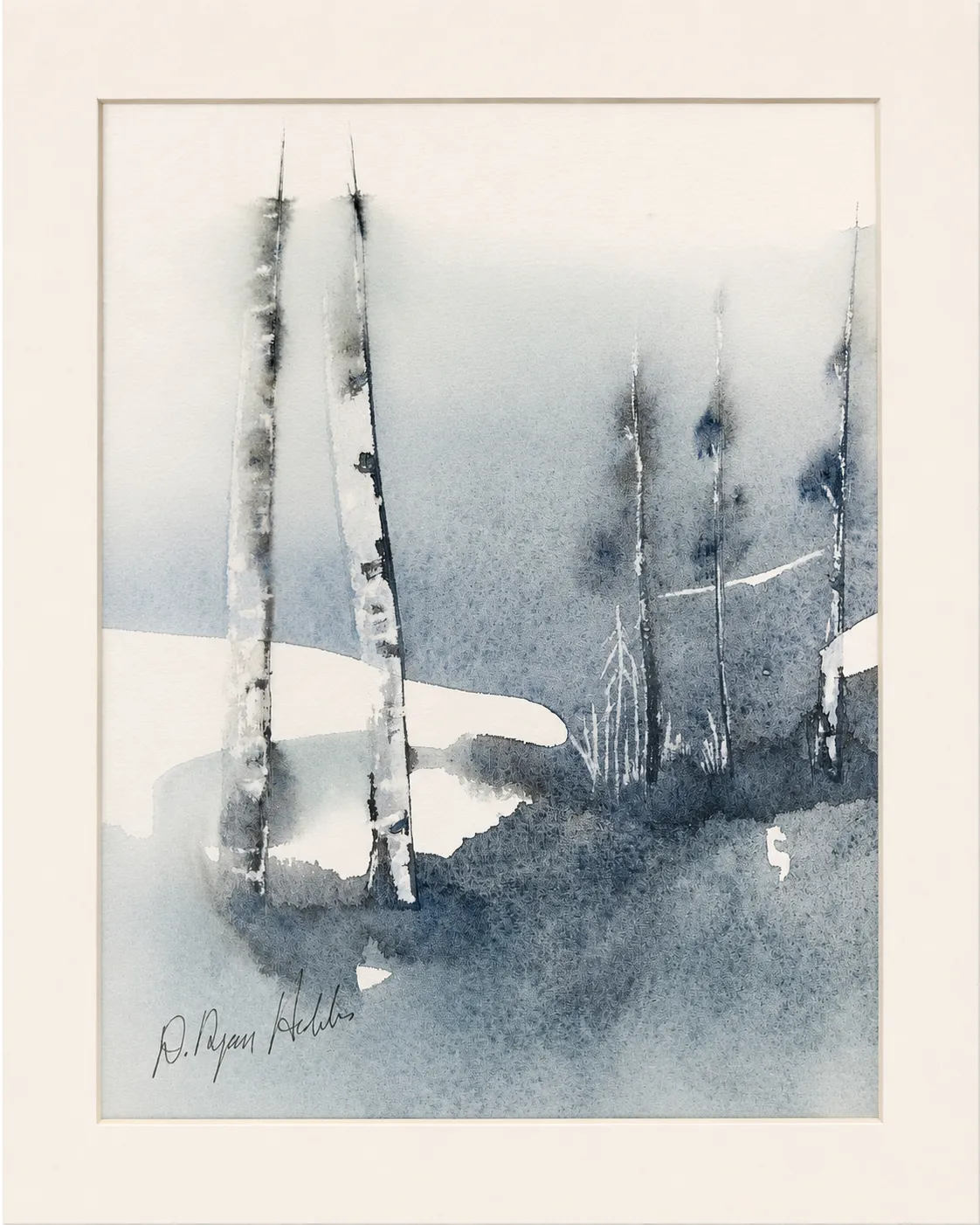 Birches in Blue Dusk