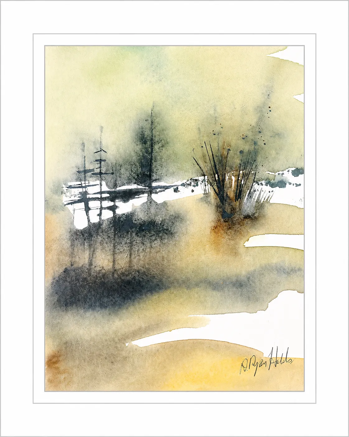 Dusk Trees in Gold