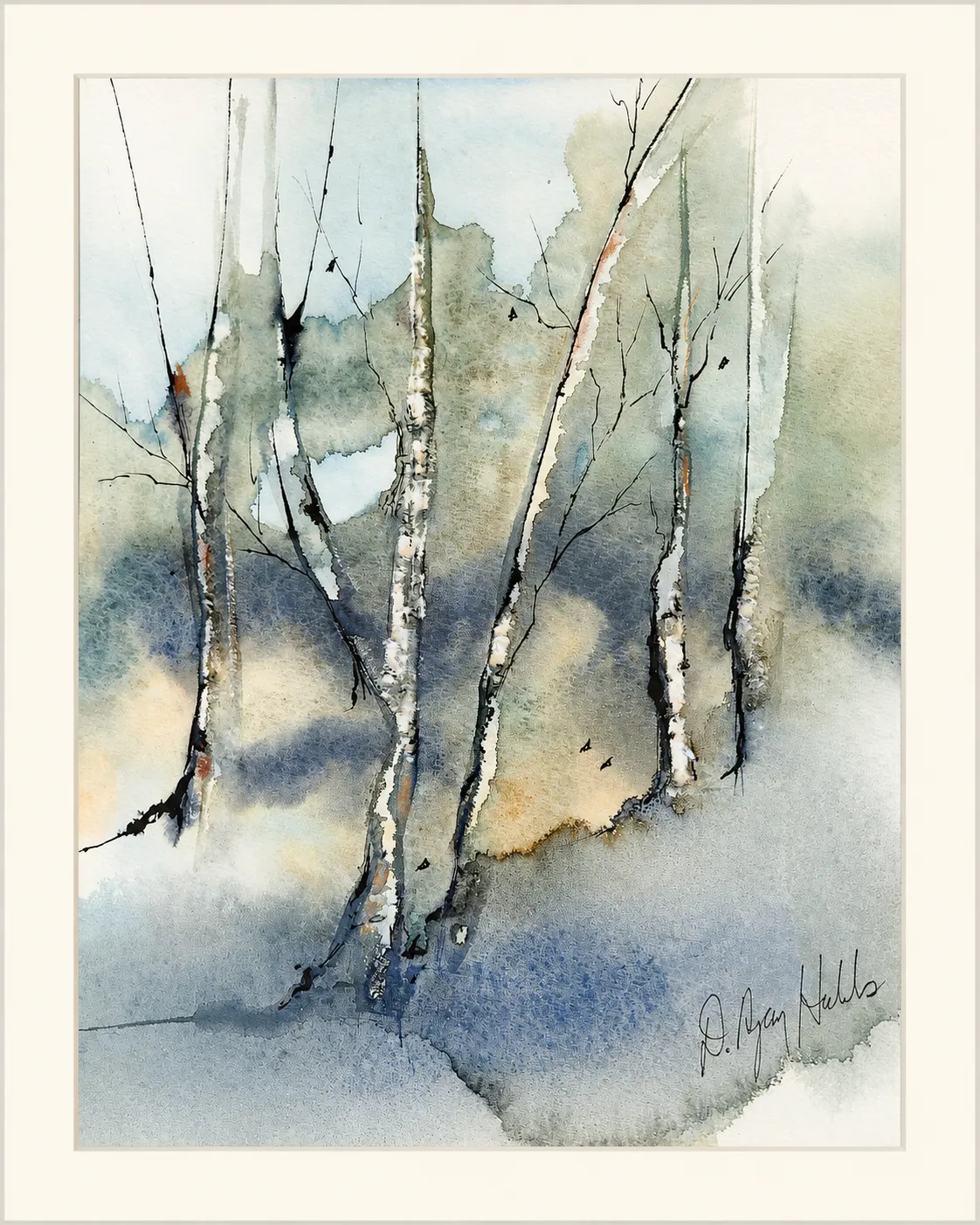 Five Birches in Winter
