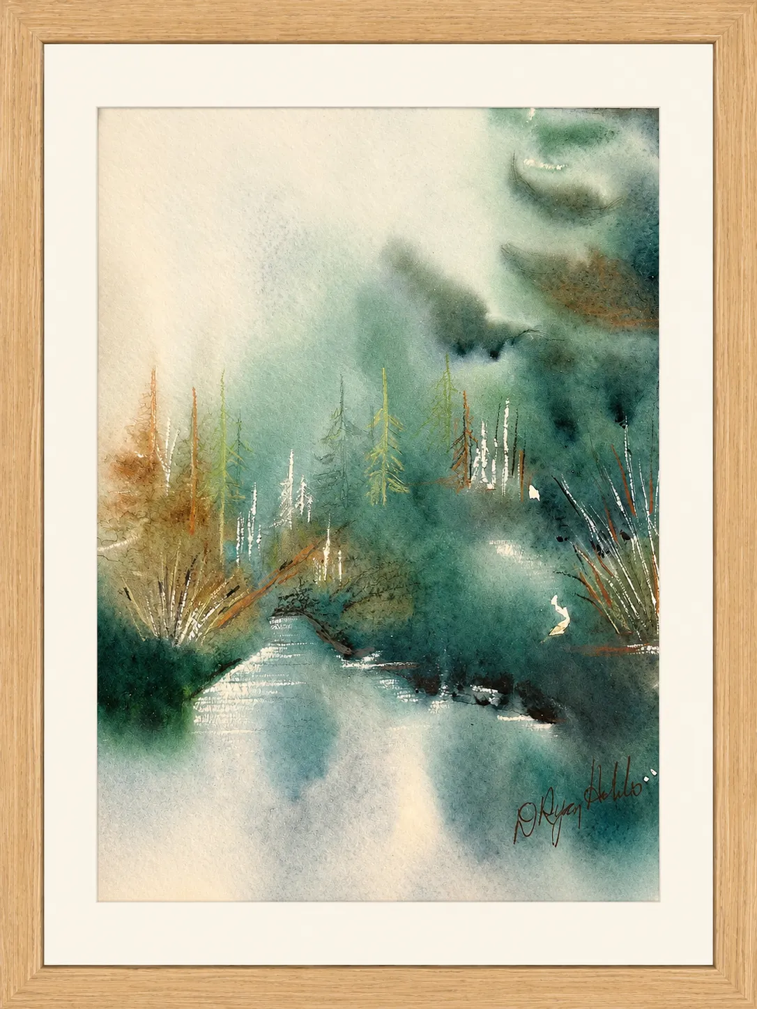 Green Creek Through the Forest