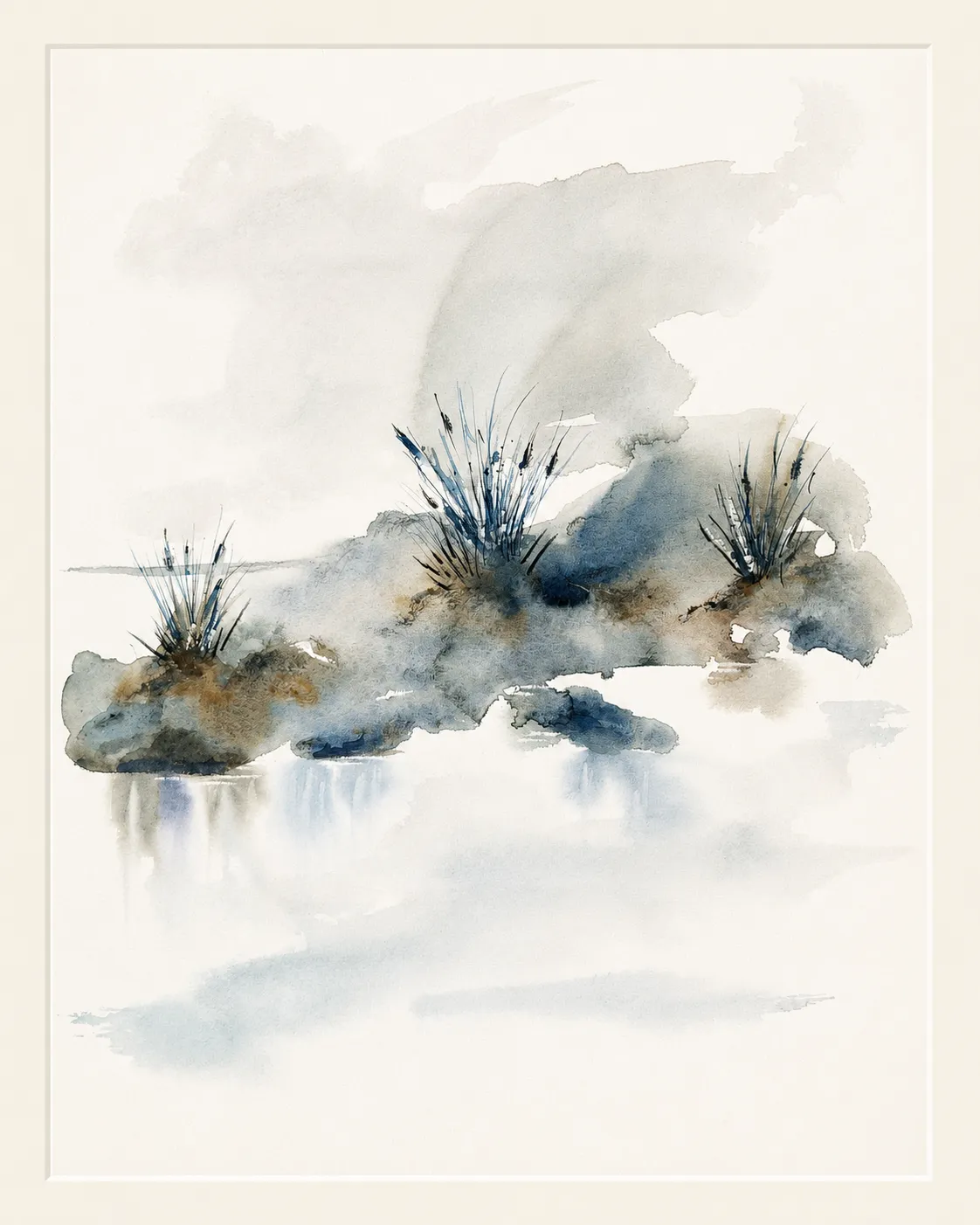 Rocks and Reeds by the Shore
