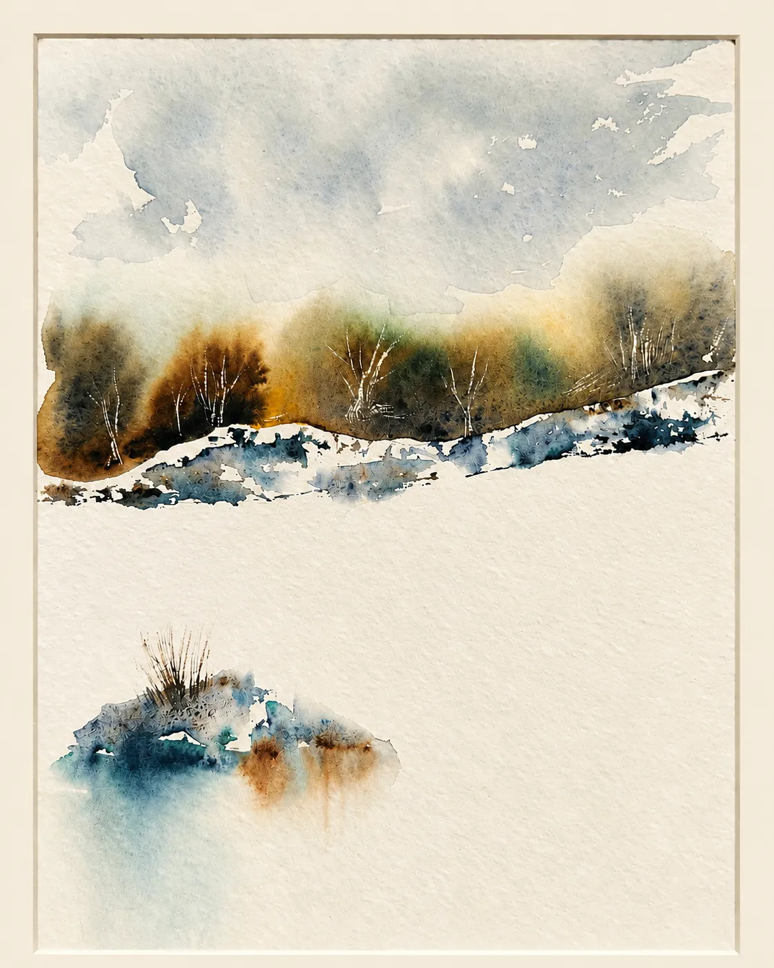 Snow Field and Distant Trees