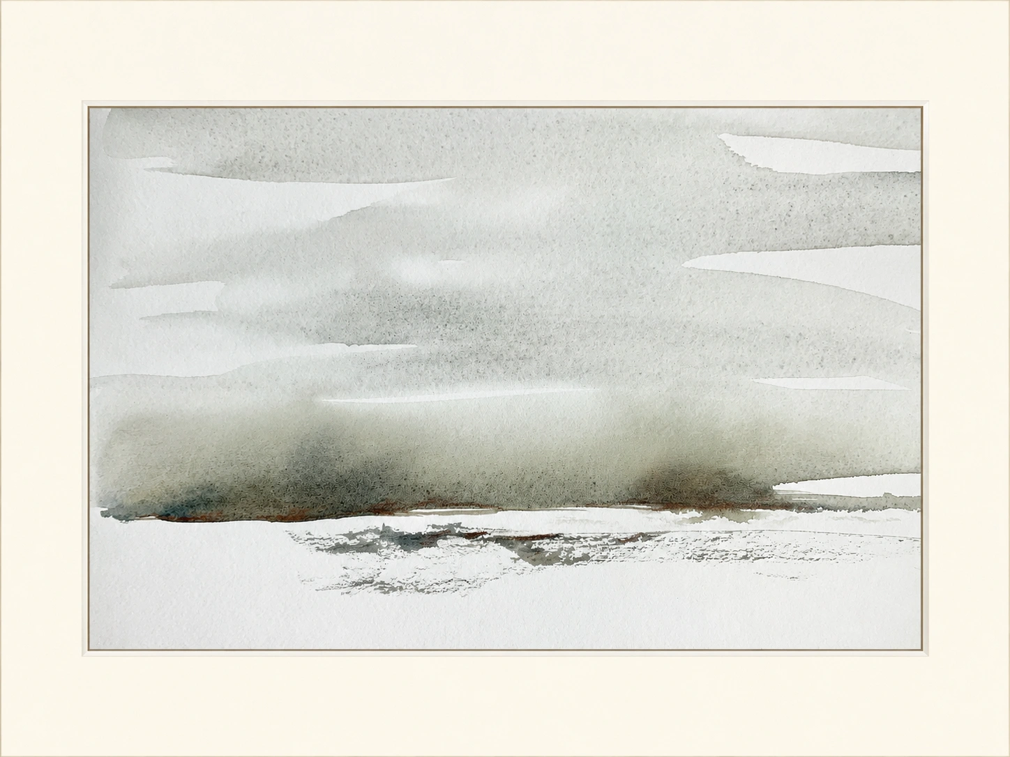 Snowfield Under Grey Sky